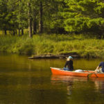 Couple canoing